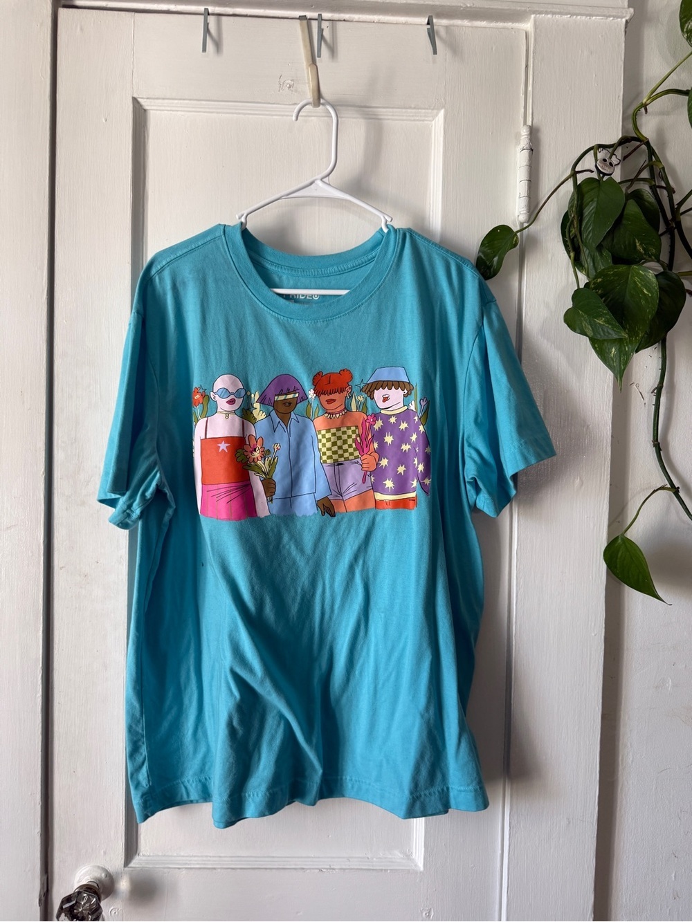 Target PRIDE Turquoise Graphic Short Sleeve Tee with Colorful Characters 2X